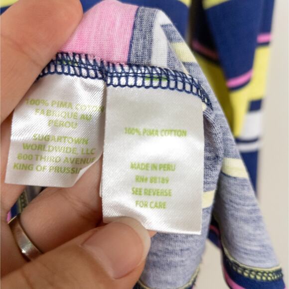 LILLY PULITZER Waverly Top in Sunstripe Multi 3/4 Sleeve Cotton Women's Small - Picture 4 of 5